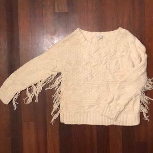 Zara Cable Knit Sweater with Fringe